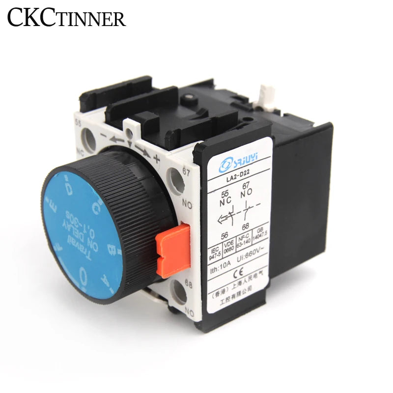 LA2-D22 Time Delay Auxiliary Contact Module NO+NC Silver Point Delay Contact Module Axl