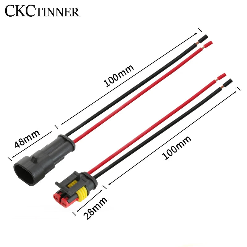 Waterproof Automotive Connector 1–6 Pin Male Female Wire Plug Automotive Wire Connector Axl 2P with line