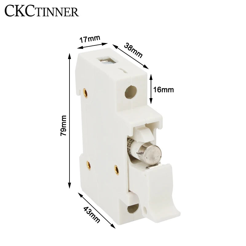 DIN Rail Fuse Holder 1P–4P RT18-32X 500V 10x38mm with Fuse DIN Rail Fuse Holder Axl