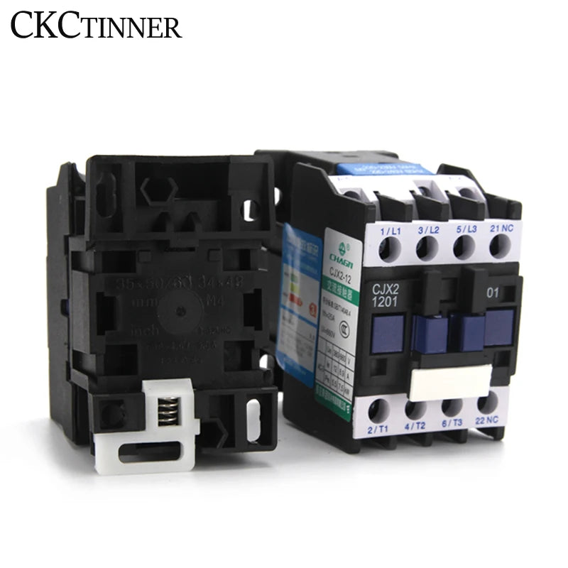 CJX2-12 AC Contactor 12A 3P+1NO DIN Rail 24V–380V CE AC Contactor Axl