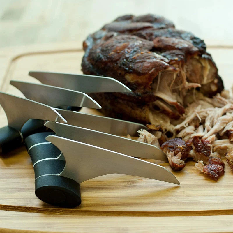 2-Pc Stainless Steel Meat Shredder Claws | BBQ Pulled Pork Tool BBQ Meat Shredder Axl