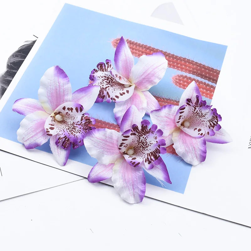Silk Butterfly Orchid Artificial Flowers – Wedding & Home Decor Artificial Silk Flowers Axl color 8 60 Pieces