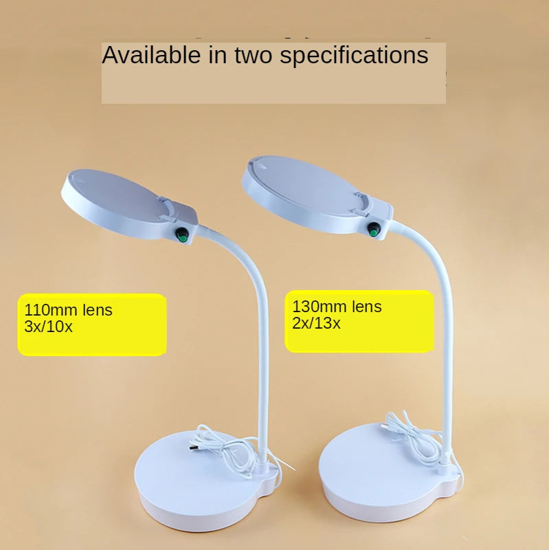USB Rechargeable Desktop Magnifier 3X/10X with LED Light Desktop Magnifier Axl