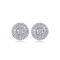Huitan Round CZ Stud Earrings – Cubic Zirconia Women's Studs CZ Stud Earrings Axl E032 WHITE