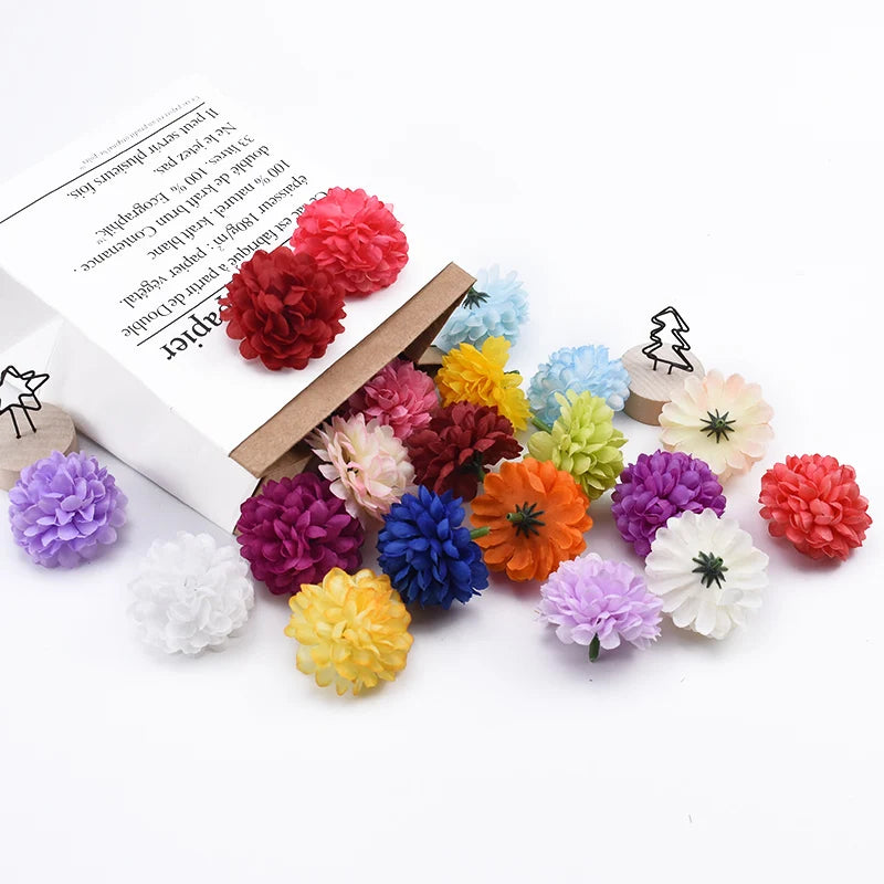 30 Pcs Silk Artificial Chrysanthemum Heads for DIY & Decor Artificial Flower Heads Axl
