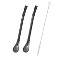 2-Pack Yerba Mate Bombilla Stainless Steel Straw & Tea Filter Mate Bombilla Straw Axl 2pcs Black