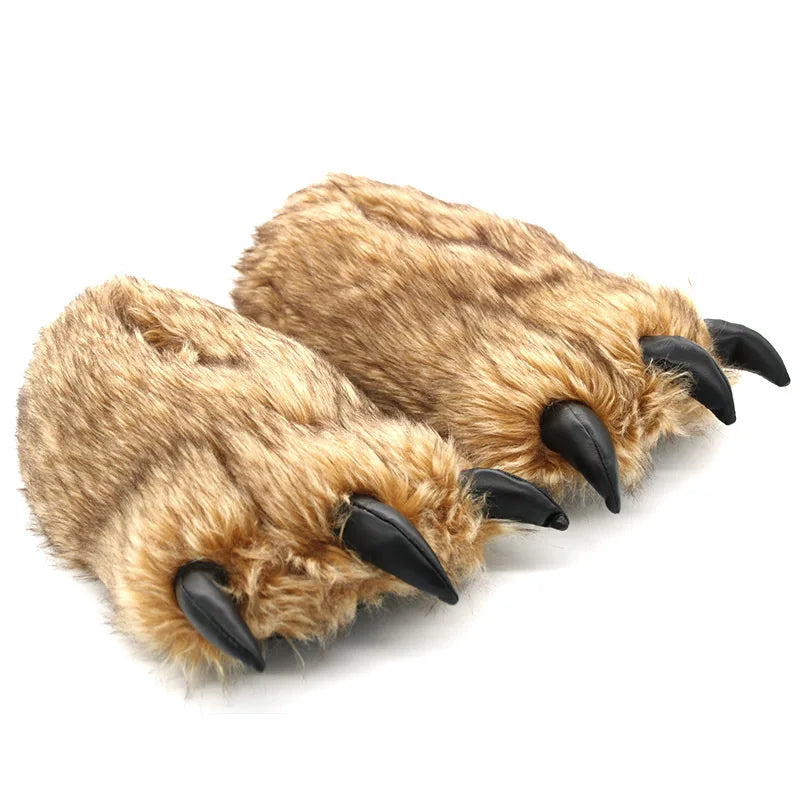Lorilury Bear Paw Slippers – Fluffy Novelty Indoor Shoes Unisex Novelty Indoor Slippers Axl