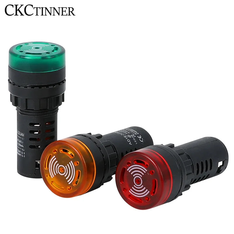 AD16-22SM 22mm LED Flash Signal Indicator Light & Buzzer Alarm LED Indicator Light Axl