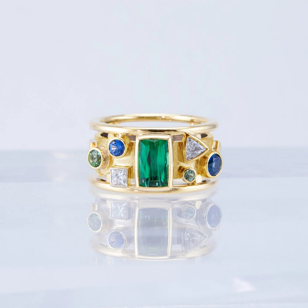 Huitan Vintage Geometric Women's Ring – Cubic Zirconia Fashion Ring Axl