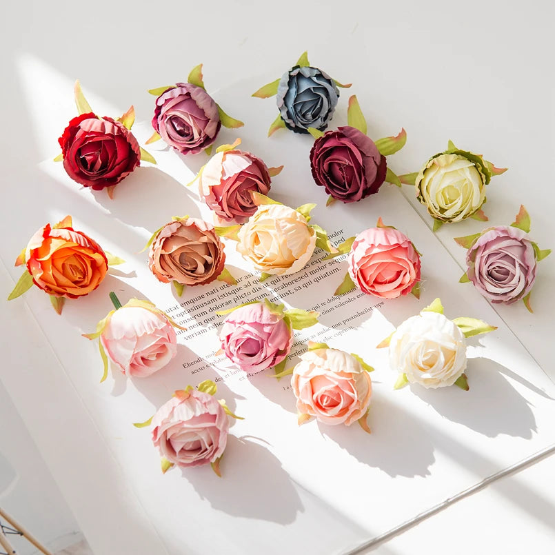 Silk Tea Bud Rose Artificial Flowers – Wedding & Home Décor Artificial Silk Flowers Axl MULTI 50pieces