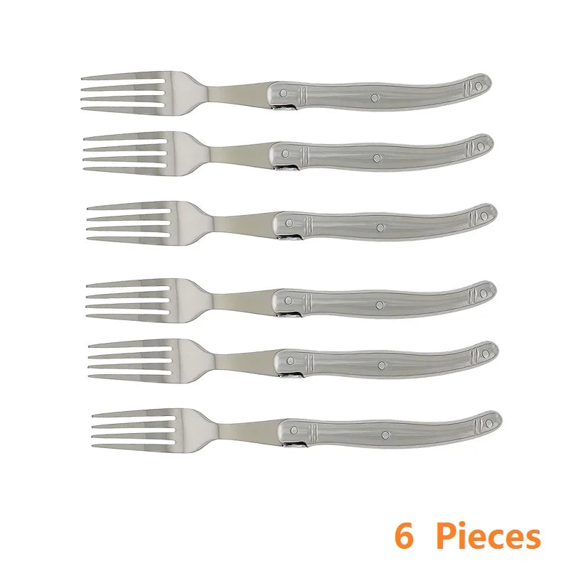 Laguiole-Style Stainless Steel Steak Forks Set – 2–10 Pcs Steak Fork Set Axl 6pcs fork