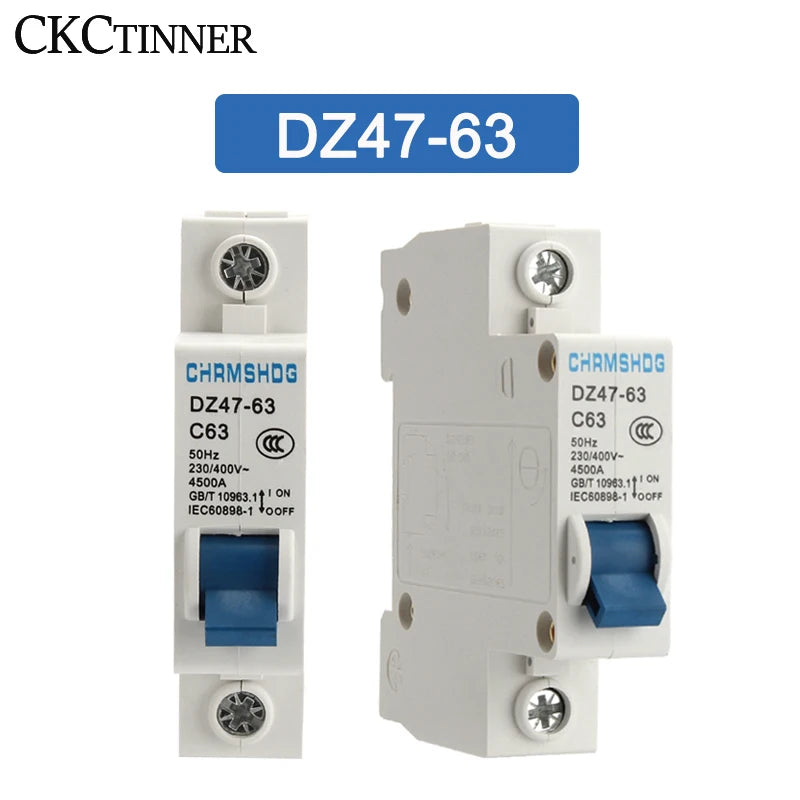 DZ47-63 1-Pole MCB Mini Circuit Breaker 6A–63A DIN Rail Mini Circuit Breaker Axl 40A