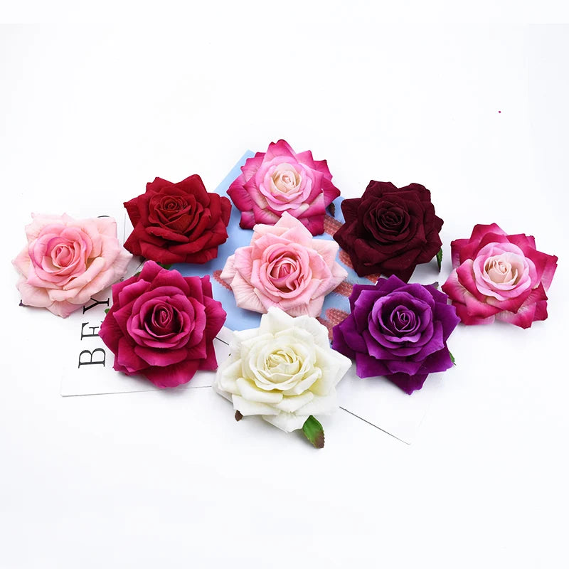 30/50 Pc Silk Artificial Rose Heads for Wedding & Home Decor Artificial Silk Flowers Axl