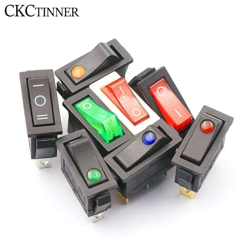 KCD3 Rocker Switch 15A–30A 250V 3-Pin | 6 Colors Rocker Switch Axl
