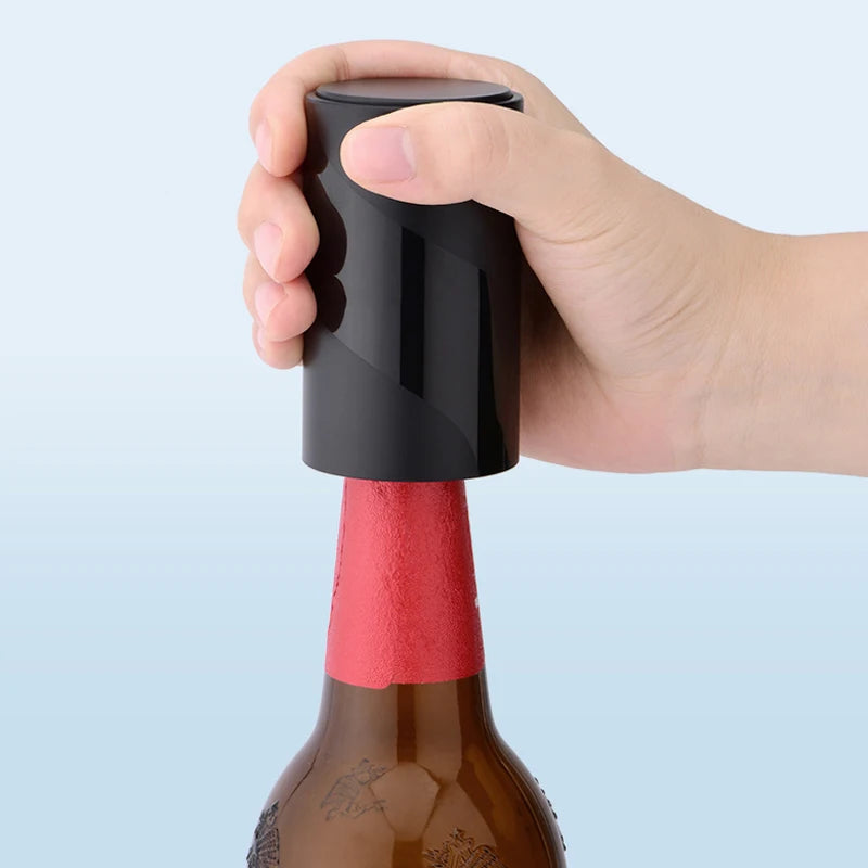 Magnetic Auto Beer Bottle Opener with Cap Catcher – Black Bottle Opener Axl