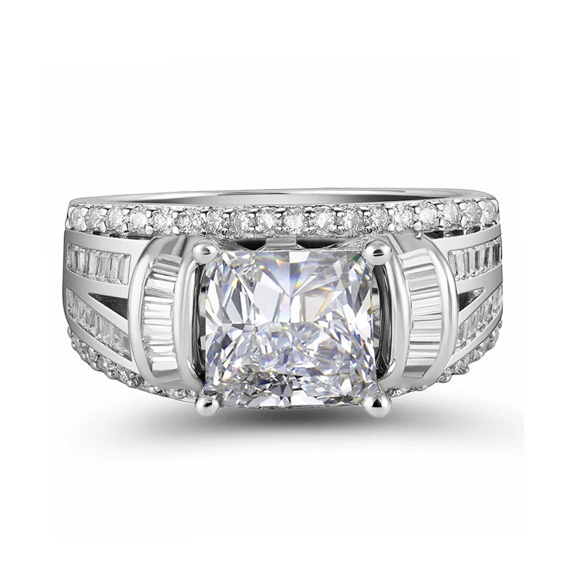 Huitan Princess Cut Cubic Zirconia Ring – Women's Wedding Band CZ Fashion Ring Axl