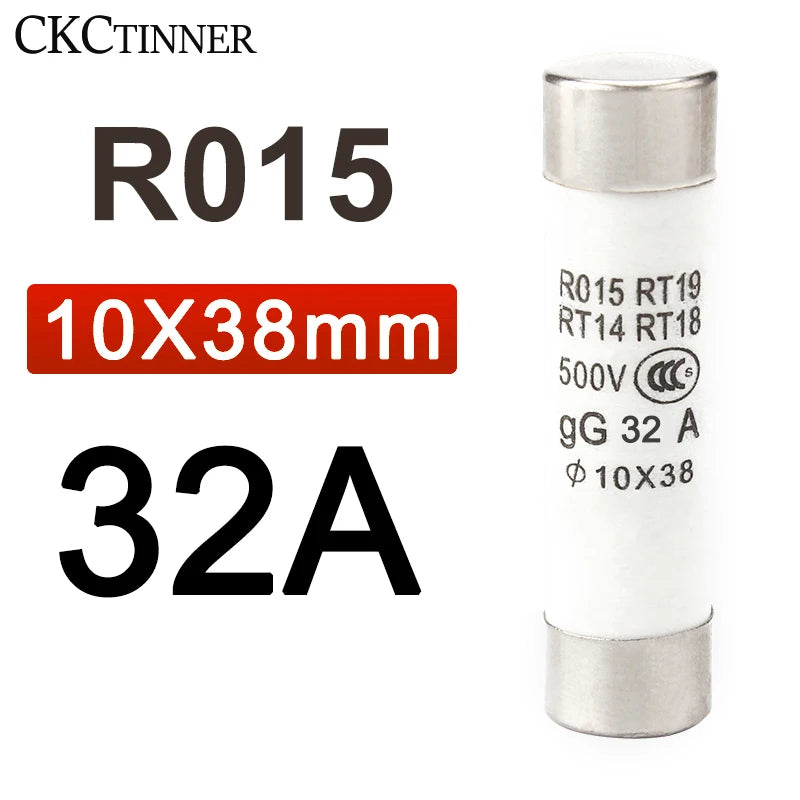 10Pcs Ceramic Fast-Blow Fuse 10x38mm 500V RO15 RT14 RT18 Ceramic Fuse Axl 32A 10PCS