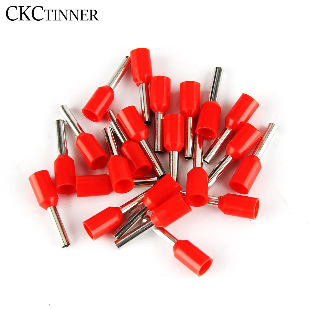 1000pcs Insulated Ferrule Cord End Wire Crimp Terminals CE Wire Ferrule Terminals Axl Red E0508