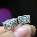 Huitan Square Cubic Zirconia Stud Earrings for Women Stud Earrings Axl E1101