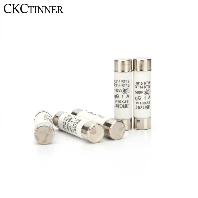 10Pcs Ceramic Fast-Blow Fuse 10x38mm 500V RO15 RT14 RT18 Ceramic Fuse Axl