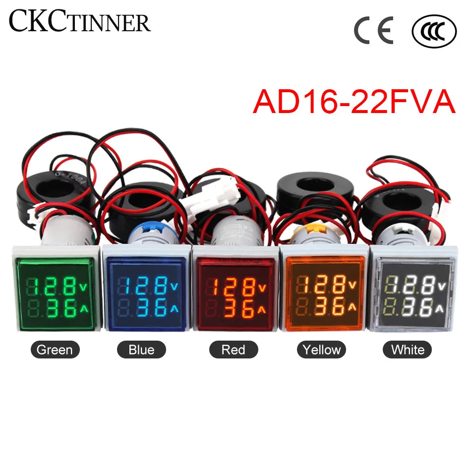 AC 60–500V LED Digital Voltmeter 22mm Panel Mount Voltage Indicator Digital Voltmeter Axl