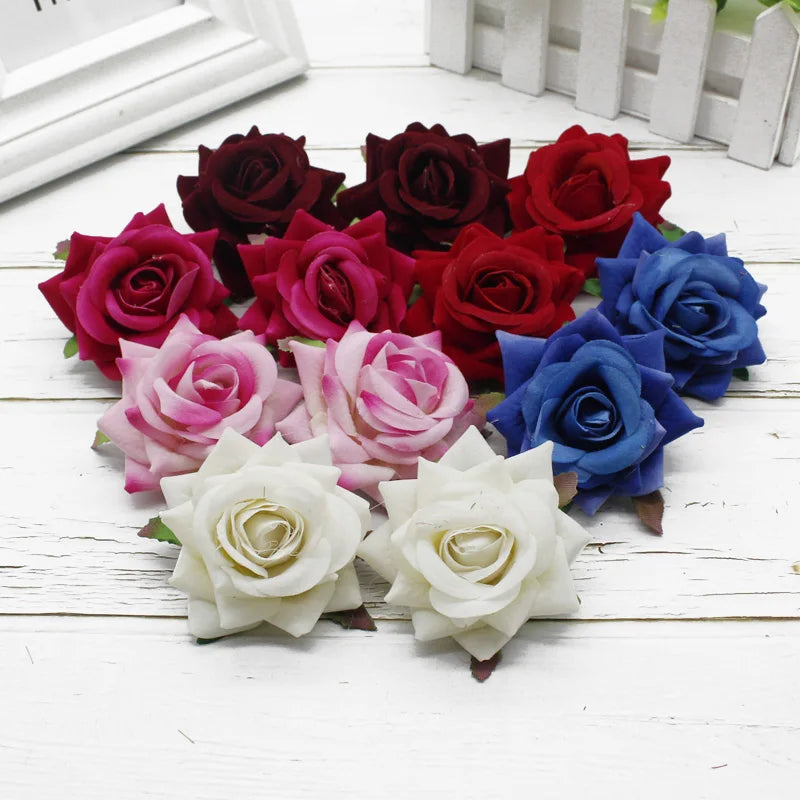 Artificial Silk Rose Flower Heads 5/10 Pcs – Wedding & DIY Decor Artificial Silk Roses Axl