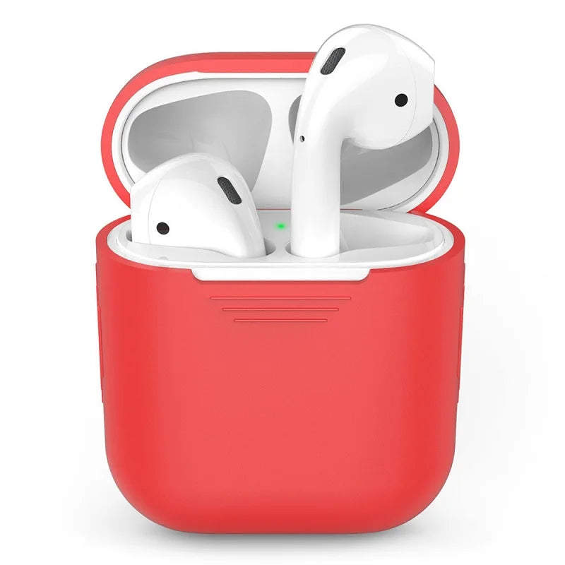 Silicone AirPods Pro 1 2 3 Case Cover with Hook – 20 Colors Earphone Case Cover Axl Red For Airpods2 1