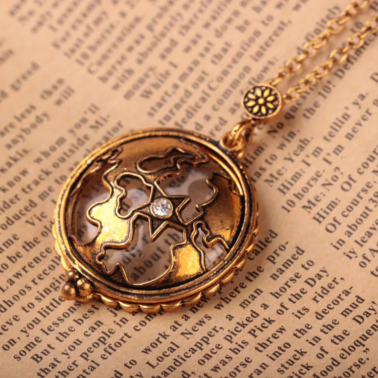 Vintage Magnifying Glass Necklace Pendant – 2.5X Metal Chain Magnifier Necklace Pendant Axl Gold
