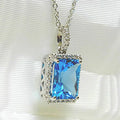 Huitan Sky Blue Cubic Zirconia O-Chain Pendant Necklace Pendant Necklace Axl XL332 45cm