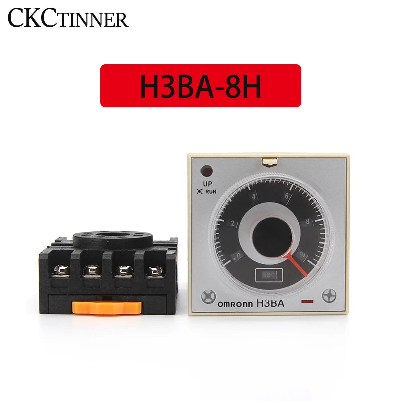CKCTINNER H3BA-8H 8PIN Timer Relay with Base | DC24V AC220V Timer Relay Axl