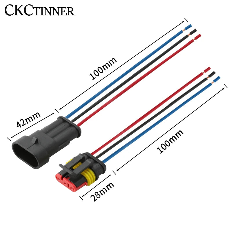 Waterproof Automotive Connector 1–6 Pin Male Female Wire Plug Automotive Wire Connector Axl 3P with line