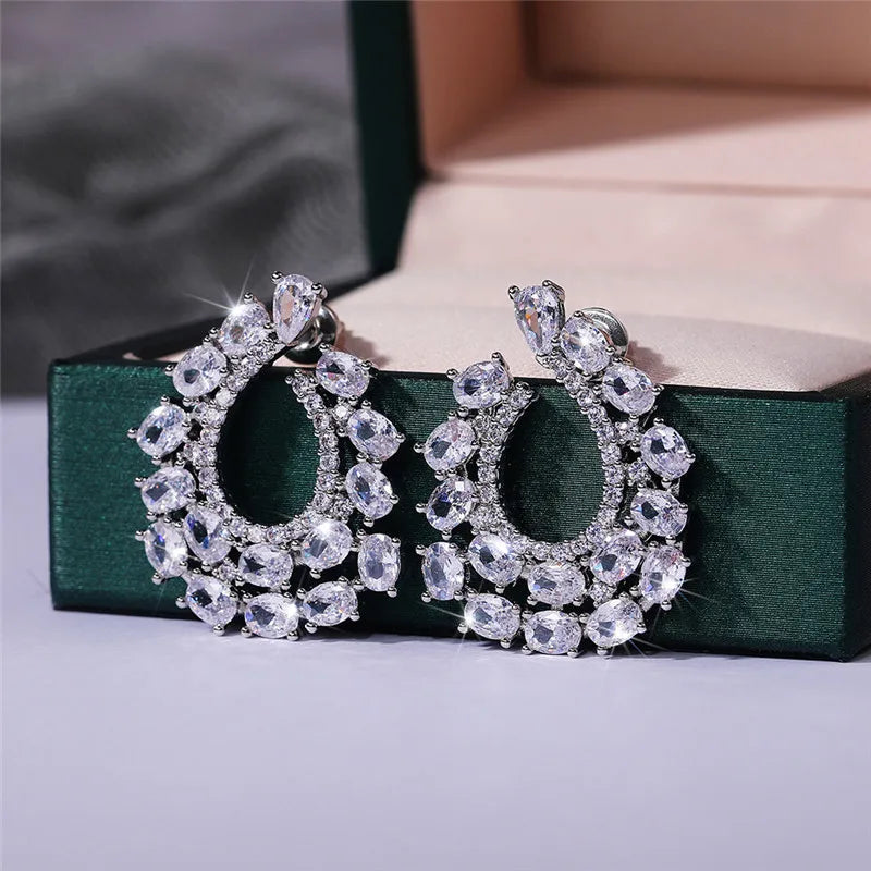 Huitan Cubic Zirconia Stud Earrings – Bridal & Daily Wear CZ Stud Earrings Axl