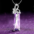 Huitan Purple CZ Pendant Necklace – Women's Wedding Jewelry Pendant Necklace Axl XL546 52cm
