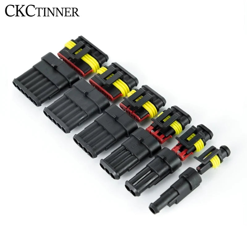 5-Pack Waterproof Automotive Wire Connectors – Male & Female Plug Automotive Wire Connector Axl