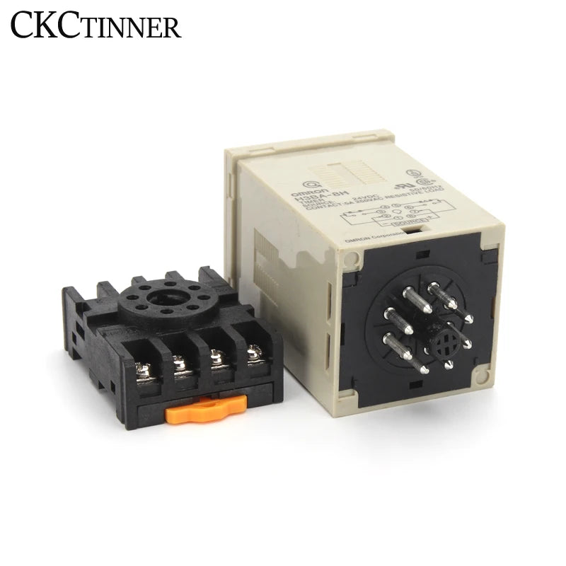 CKCTINNER H3BA-8H 8PIN Timer Relay with Base | DC24V AC220V Timer Relay Axl