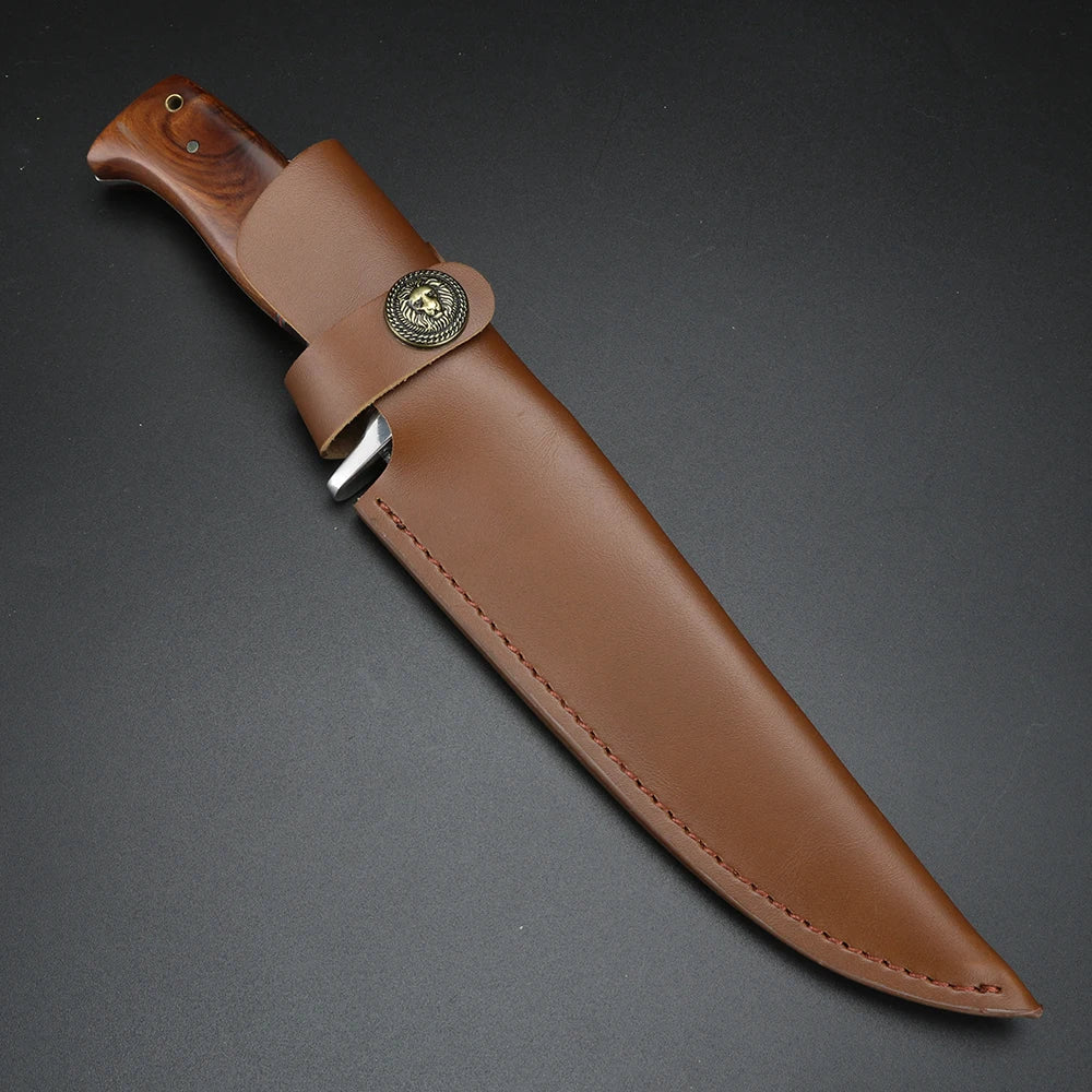 PU Leather Knife Sheath with Belt Buckle – Fixed Blade Scabbard Leather Knife Sheath Axl