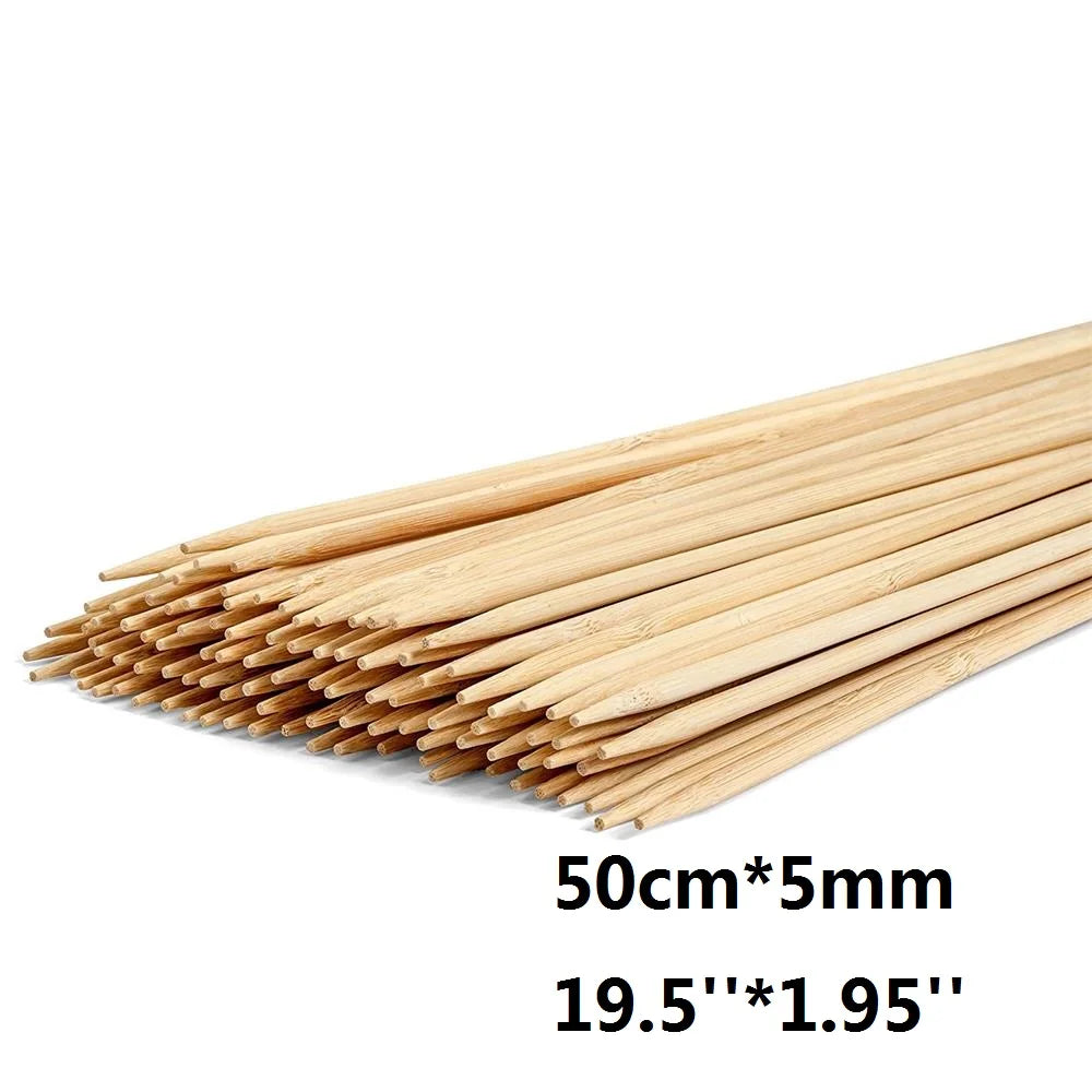 50cm Bamboo BBQ Skewers 100–200 Pack | Tornado Potato Sticks BBQ Bamboo Skewers Axl
