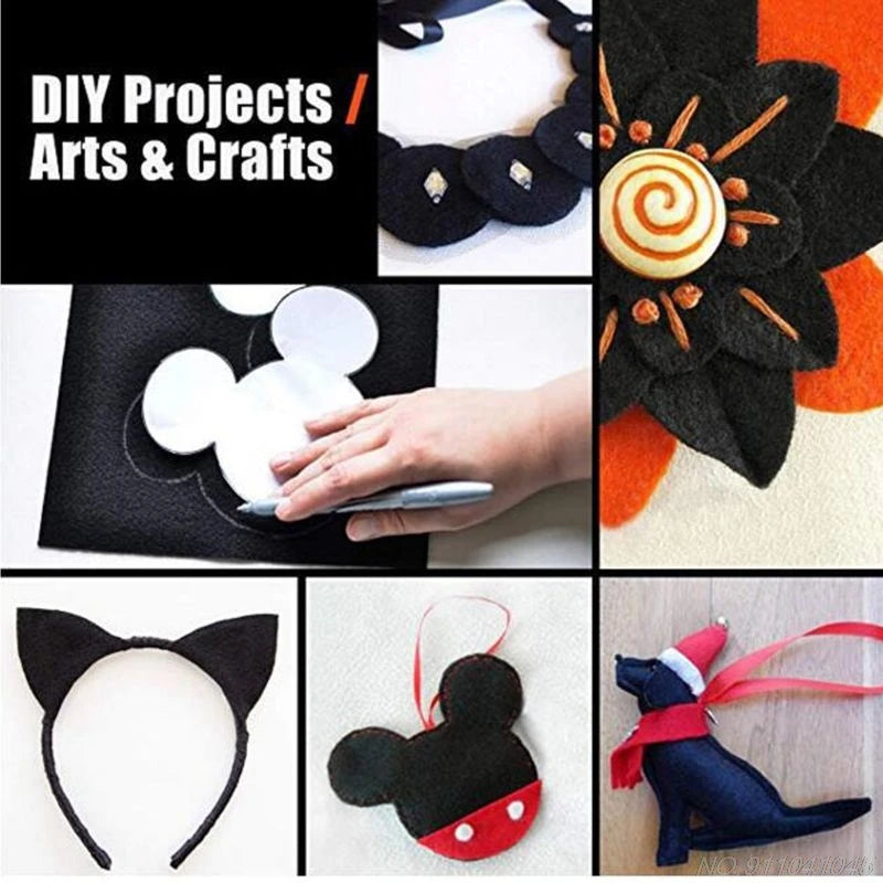 Black Felt Adhesive Sheets 10 Pack – Self-Stick Craft Fabric Adhesive Craft Fabric Axl