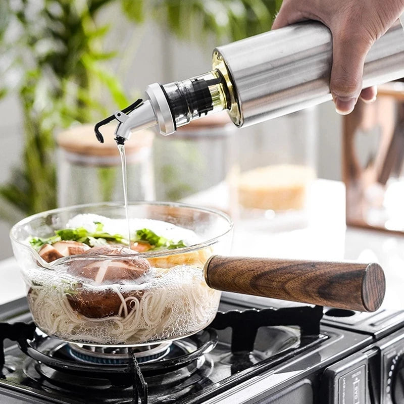 KEMORELA Glass Milk Pot Wooden Handle – 400ml/600ml Saucepan Glass Saucepan Axl