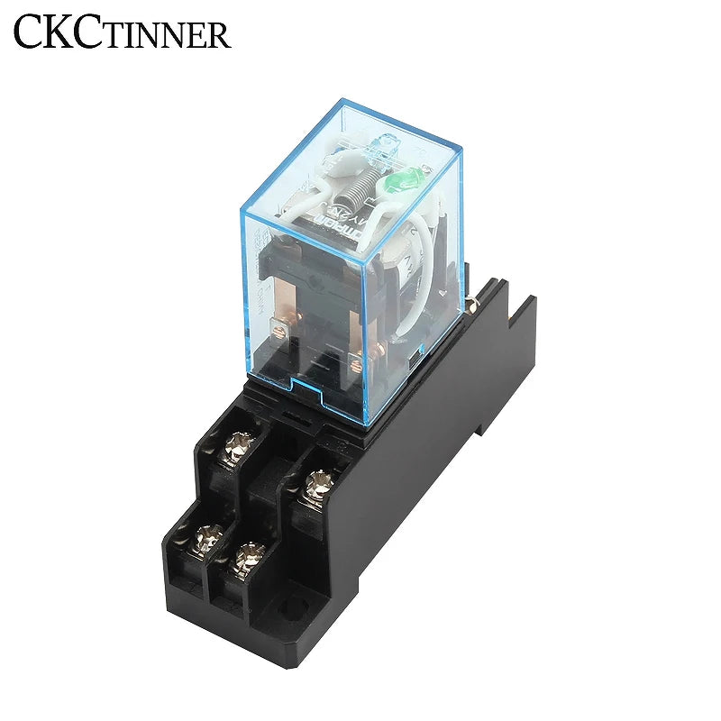 MY2NJ HH52P DPDT 8-Pin Electromagnetic Relay with Socket Base Electromagnetic Relay Axl