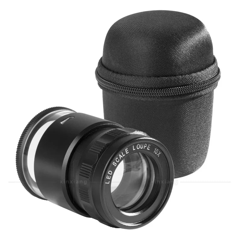 10X LED Loupe Magnifier USB Rechargeable with Measuring Scale LED Loupe Magnifier Axl