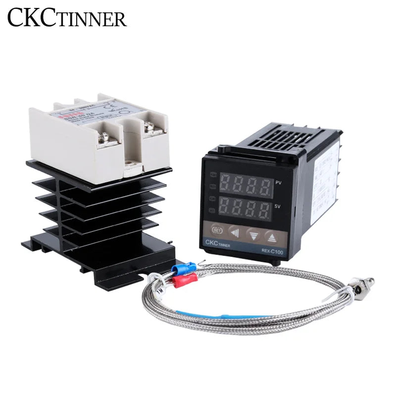 REX-C100 PID Temperature Controller Kit – 40A SSR & K Thermocouple PID Temperature Controller Axl