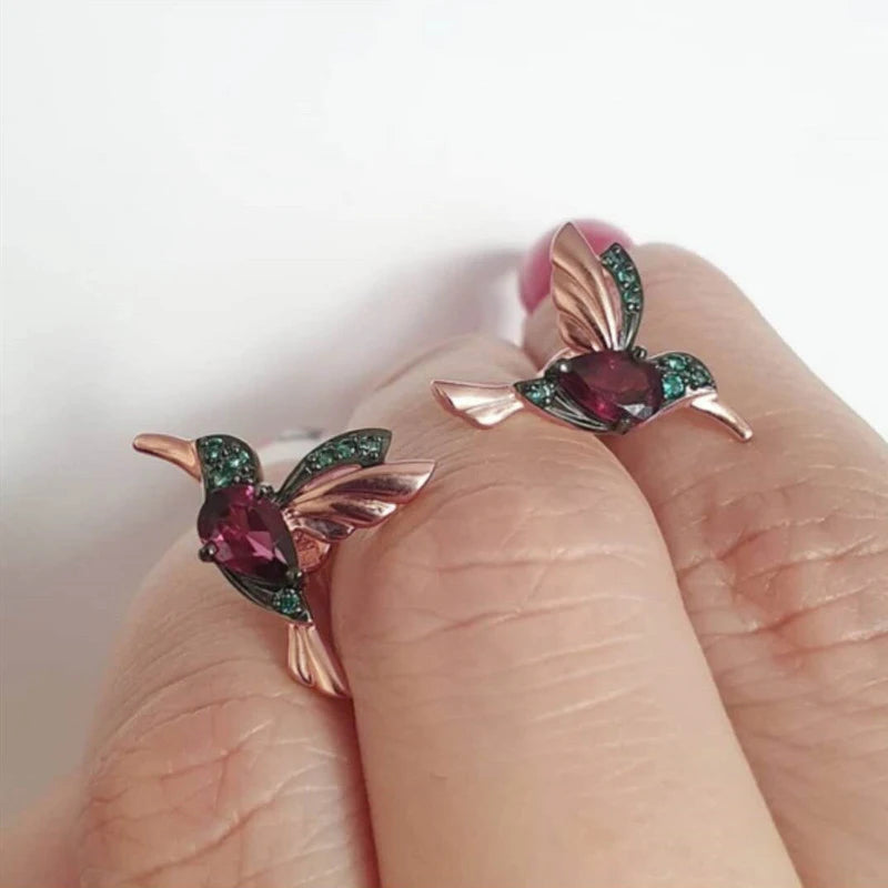Huitan Colorful Bird Dangle Earrings – Long Chain Drop Style Dangle Earrings Axl