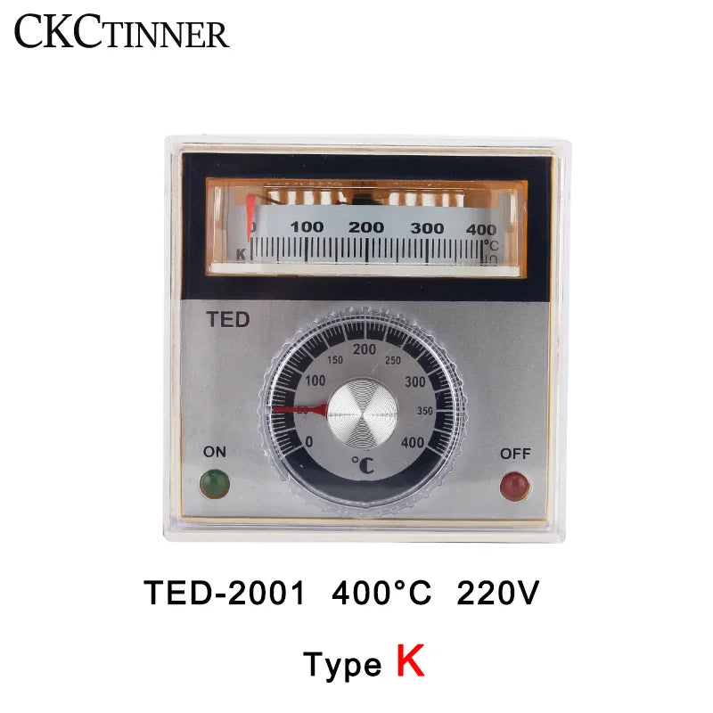 Digital Pointer Temperature Controller K/E Type 220VAC 72×72mm Temperature Controller Axl TED 2001 Type K