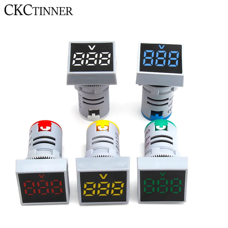 22mm LED Digital Panel Voltmeter AC 12–500V | 5 LED Colors Digital Panel Voltmeter Axl