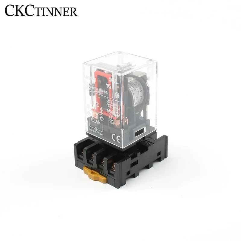 MK2P Electromagnetic Relay + PF083A Socket 8-Pin DC/AC Electromagnetic Relay Axl