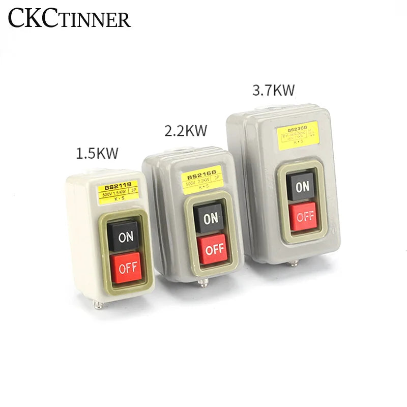 Three-Phase Motor Start Stop Push Button Switch 10A 380V BS216B Push Button Switch Axl