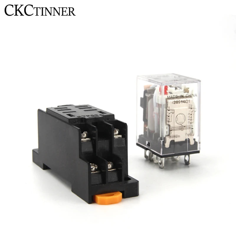 HH62P LY2NJ 10A Electromagnetic Relay 8-Pin + PTF08A Socket Base Electromagnetic Relay Axl