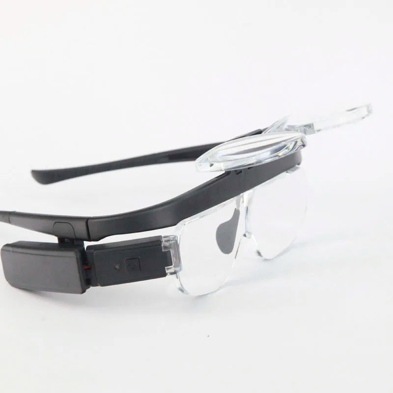 Head-Worn LED Magnifier Glasses – 6X USB Rechargeable Loupe Head Magnifier Loupe Axl