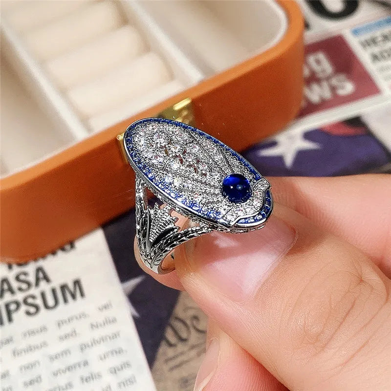 Huitan Women's Cubic Zirconia Geometric Ring – Brass Band Fashion Ring Axl